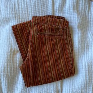 Vintage low rise kick flare striped cropped cords